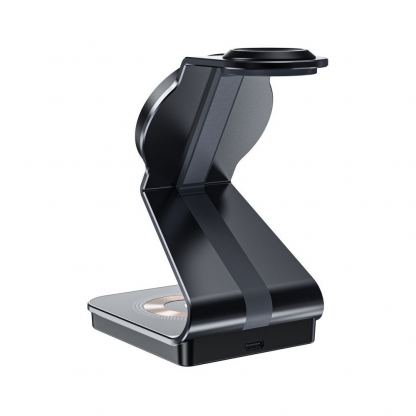 Тройна поставка (пад) за безжично зареждане за iPhone с Magsafe, Apple Watch и AirPods - Tech-Protect 3-in-1 Inductive Wireless Charging Station Qi15W-A29 (черен) 5