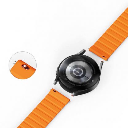 Магнитна силиконова каишка за Samsung Galaxy Watch, Huawei Watch, Xiaomi, Garmin и други часовници с 22мм захват - Dux Ducis Silicone Magnetic Strap 22mm (LD Version) (сив-оранжев) 8