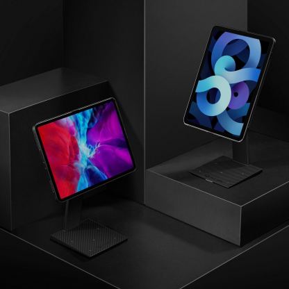 Изключително здрава настолна поставка с магнит за iPad и други таблети и пад за безжично зареждане на Qi съвместими устройства - Pitaka MagEZ Tablet Stand and Wireless Charger (черен) 3