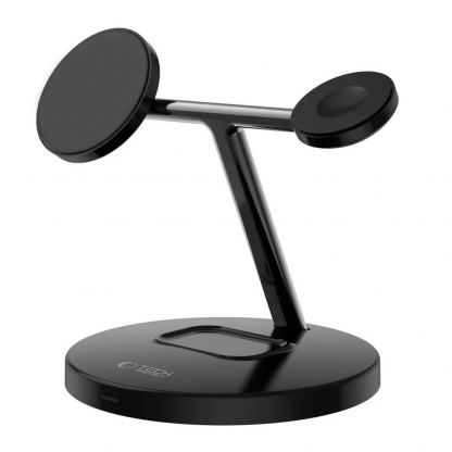 Тройна поставка (пад) за безжично зареждане за iPhone с Magsafe, Apple Watch и AirPods - Tech-Protect 3-in-1 Inductive Wireless Charging Station Qi15W-A35 (черен) 2