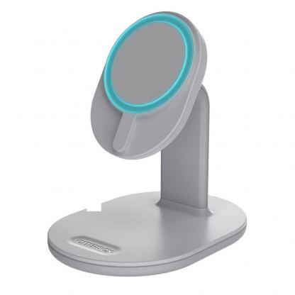 Поставка (пад) за безжично зареждане за iPhone с Magsafe (бял)  - Otterbox Magnetic Wireless Phone Charging Stand 15W 3
