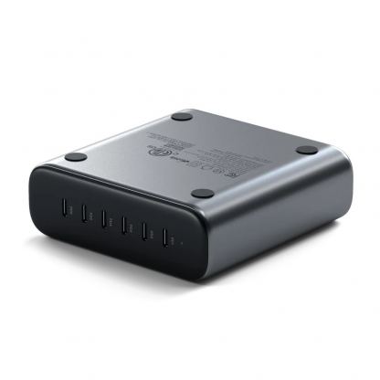 Захранване за ел. мрежа с технология за бързо зареждане и 6xUSB-C PD изхода - Satechi 200W USB-C PD 6 Port GaN Charger (сив) 3