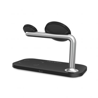 Тройна поставка (пад) за безжично зареждане за iPhone с Magsafe, Apple Watch и AirPods - Mobile Origin 3-in-1 Inductive Wireless Charging Station (черен) 4