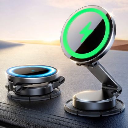 Поставка за таблото на кола с безжично зареждане за iPhone с Magsafe - Joyroom Foldable MagSafe Cockpit Dashboard Car Mount 15W (черен) 5