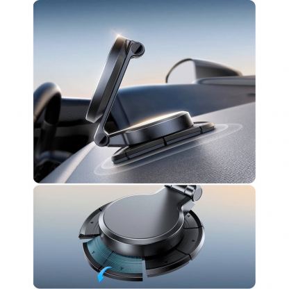 Поставка за таблото на кола с безжично зареждане за iPhone с Magsafe - Joyroom Foldable MagSafe Cockpit Dashboard Car Mount 15W (черен) 7