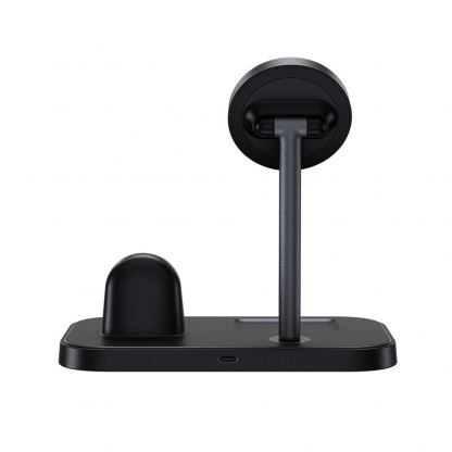 Тройна поставка (пад) за безжично зареждане за iPhone с Magsafe, Apple Watch и AirPods Pro - Benks Infinity 3-in-1 Magnetic MagSafe Wireless Charger (черен) 5