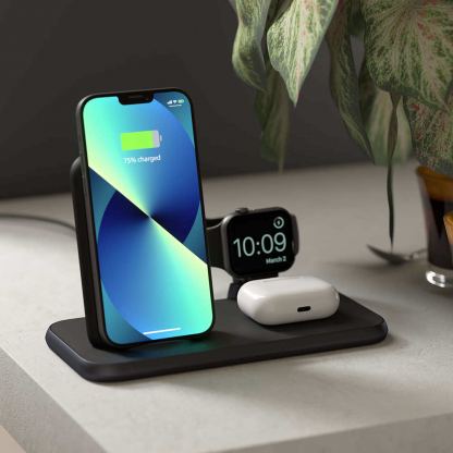 Тройна станция за безжично зареждане на Qi съвместими устройства, Apple Watch и допълнителен USB порт - Zens Aluminium 4in1 Wireless Charger ZEDC15B/00 20W (черен) 2