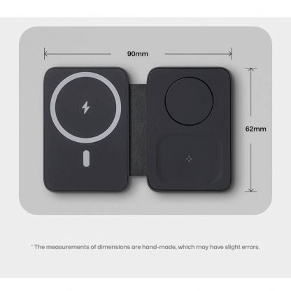 Преносима тройна поставка (пад) за безжично зареждане за iPhone с MagSafe, Apple Watch, AirPods и Qi съвместими мобилни устройства - Benks On Go 3-in-1 MagSafe Foldable Pad 15W (бял) 5