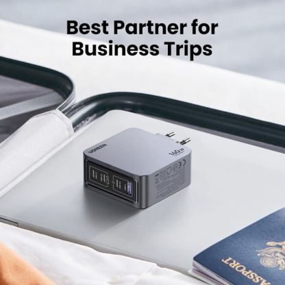 Захранване за ел. мрежа за лаптопи, смартфони и таблети с USB-A и 3xUSB-C изходи с технология за бързо зареждане - Ugreen Nexode Pro GaN Fast Wall Charger 160W (тъмносив) 7