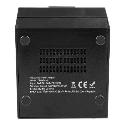 Поставка (пад) за безжично зареждане на Qi съвместими устройства (черен)  - OBALME StandCharger Wireless Charging Stand 15W 5