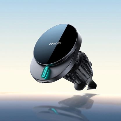 Поставка за радиаторa на кола с безжично зареждане за iPhone с Magsafe - Joyroom Magnetic Wireless Air Vent Car Mount 15W (черен) 3