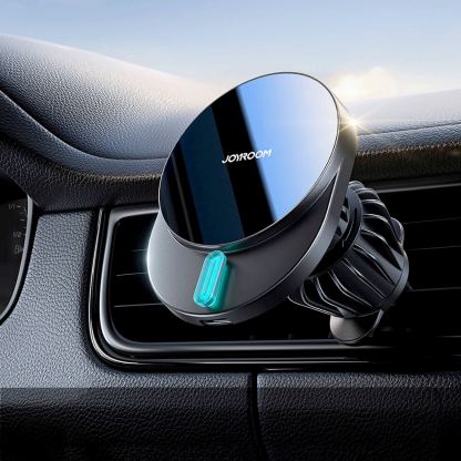 Поставка за радиаторa на кола с безжично зареждане за iPhone с Magsafe - Joyroom Magnetic Wireless Air Vent Car Mount 15W (черен) 5
