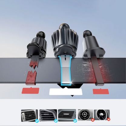 Поставка за радиаторa на кола с безжично зареждане за iPhone с Magsafe - Joyroom Magnetic Wireless Air Vent Car Mount 15W (черен) 8