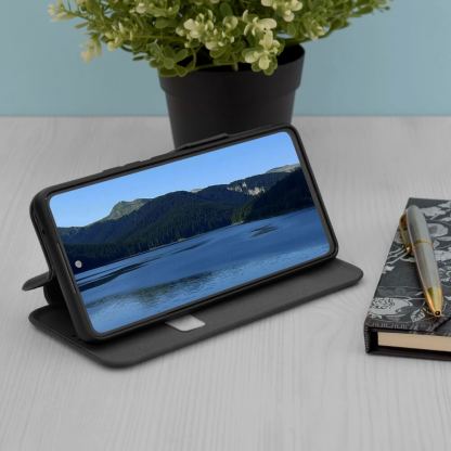 Кожен калъф, тип портфейл с поставка и отделение за кр. карти за Xiaomi Redmi Note 14 4G, Poco F7 - Techsuit Safe Wallet Plus Leather Flip Case (черен) 5