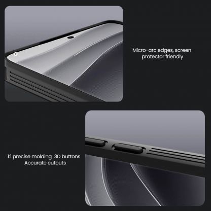 Хибриден удароустойчив кейс за Xiaomi Redmi Note 14 Pro Plus 5G - Nillkin Super Frosted Shield Pro Case (черен)  8