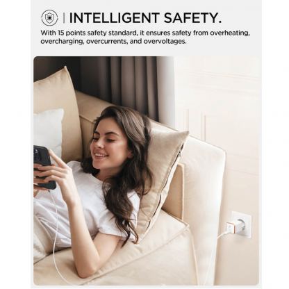 Захранване за ел. мрежа с USB-C изход с технология за бързо зареждане - Spigen ArcStation Essential USB-C PD Wall Charger 30W (бял) 7