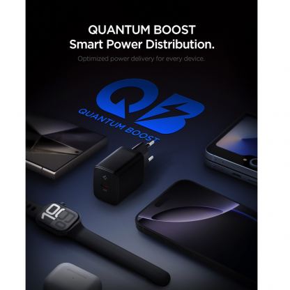 Захранване за ел. мрежа с USB-C изход с технология за бързо зареждане - Spigen Essential Wall Charger PD 20W (черен)  5