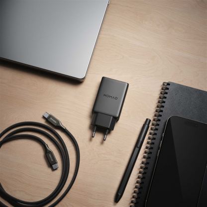 Захранване за ел. мрежа с USB-C изход с технология за бързо зареждане - Nomad 40W USB-C GaN Slim Wall Charger (черен) 7
