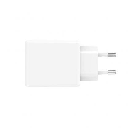 Захранване за ел. мрежа за мобилни устройства с 2xUSB-C изходи и с технология за бързо зареждане - 4smarts GaN PDPlug Slim Duos 2C Wall Charger 65W (бял) 6