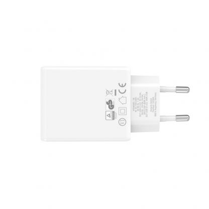 Захранване за ел. мрежа за мобилни устройства с 2xUSB-C изходи и с технология за бързо зареждане - 4smarts GaN PDPlug Slim Duos 2C Wall Charger 65W (бял) 7