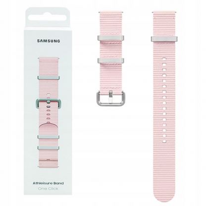 Оригинална текстилна каишка за Samsung Galaxy Watch, Huawei Watch, Xiaomi, Garmin и други часовници с 20мм захват - Samsung Athleisure Nato Band 20mm S/M (ET-SOL30SPE) (розов) 4