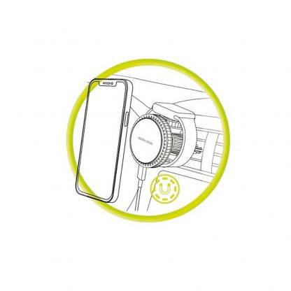 Магнитна поставка за радиатора на кола с безжично зареждане за iPhone с MagSafe и Apple Watch - Mobile Origin CA18 2-in-1 Car Magnetic Wireless Charger 18W (черен) 10