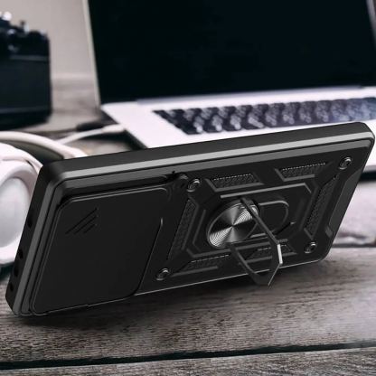 Хибриден удароустойчив кейс с пръстен против изпускане за Xiaomi Redmi 14T - Tech-Protect CamShield Pro Hard Case (черен) 4