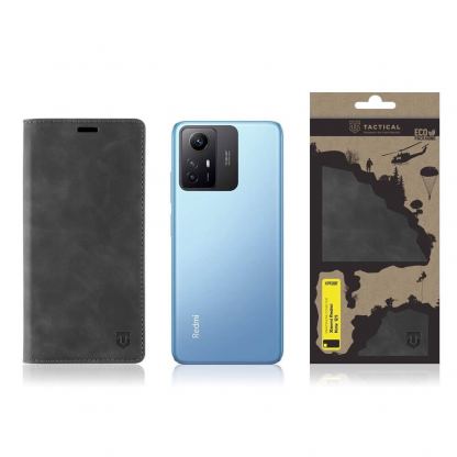 Кожен калъф, тип портфейл с поставка и отделение за кр. карти за Xiaomi Redmi Note 12S - Tactical Xproof Flip Case (черен) 3