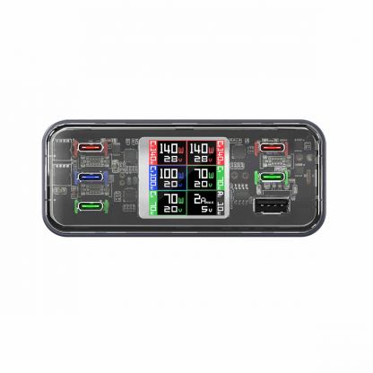 Захранване за ел. мрежа за лаптопи, смартфони и таблети с 1xUSB-A и 5xUSB-C изходи с технология за бързо зареждане - 4Smarts Desk Charger Lucid GaN DIY 360W 3