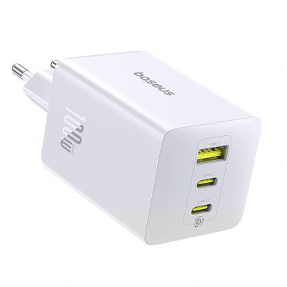 Захранване за ел. мрежа за лаптопи, смартфони и таблети с 2xUSB-C и 1xUSB-A изходи - Baseus EnerFill FE11 GaN Wall Charger 100W (бял) 3