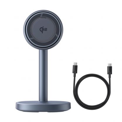 Двойна поставка (пад) за безжично зареждане за iPhone с Magsafe и AirPods - Baseus Orbit 2 Pro 2-in-1 Foldable Qi2 Magnetic Wireless Charging Stand 20W (P10273500813-00) (тъмносив) 7