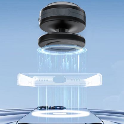 Магнитна поставка за таблото или стъклото на кола с безжично зареждане за iPhone с MagSafe - Wozinsky WUSQ-01 Magnetic Car Phone Mount 15W (черен) 8