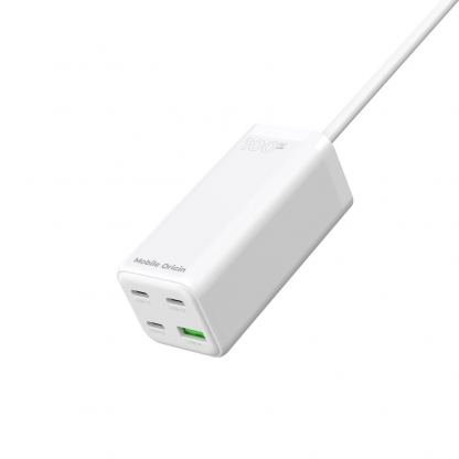 Захранване за ел. мрежа за лаптопи, смартфони и таблети с USB и 3xUSB-C изходи с технология за бързо зареждане - Mobile Origin PW18 GaN Compact MultiHub Wall Charger Wall 100W (бял) 5