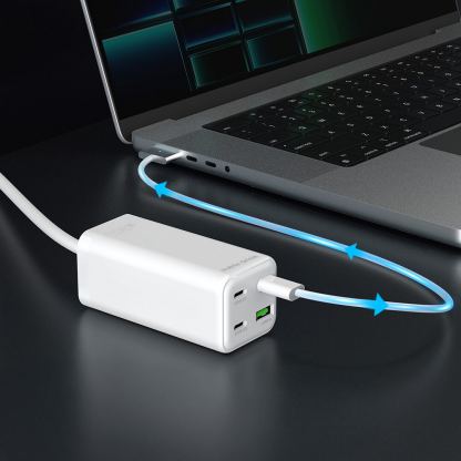 Захранване за ел. мрежа за лаптопи, смартфони и таблети с USB и 3xUSB-C изходи с технология за бързо зареждане - Mobile Origin PW18 GaN Compact MultiHub Wall Charger Wall 100W (бял) 11
