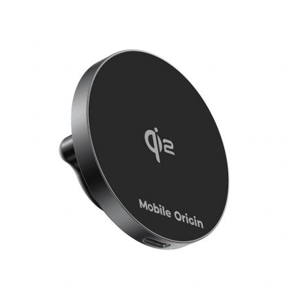 Магнитна поставка за радиатора на кола с безжично зареждане за iPhone с MagSafe - Mobile Origin Qi2 Magnetic Car Wireless Charger 15W (черен) 6