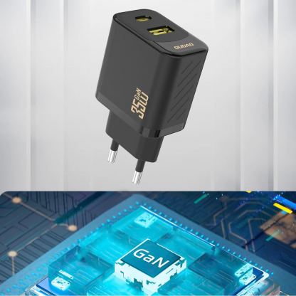 Захранване за ел. мрежа с USB-A и USB-C изходи и технология за бързо зареждане - Dudao A27 Max GaN Fast Wall Charger 35W (черен) 3
