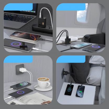 Захранване за ел. мрежа с USB-A и USB-C изходи и технология за бързо зареждане - Dudao A27 Max GaN Fast Wall Charger 35W (черен) 4