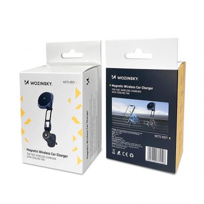 Поставка за радиаторa на кола с безжично зареждане за iPhone с Magsafe - Wozinsky WCT5-6S2Y Magnetic Fast Wireless Vent Car Holder 15W (черен) 2