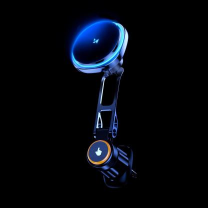 Поставка за радиаторa на кола с безжично зареждане за iPhone с Magsafe - Wozinsky WCT5-6S2Y Magnetic Fast Wireless Vent Car Holder 15W (черен) 3