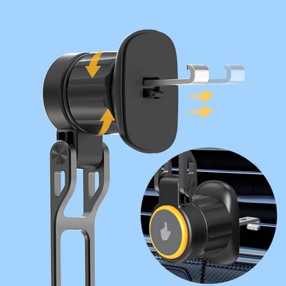 Поставка за радиаторa на кола с безжично зареждане за iPhone с Magsafe - Wozinsky WCT5-6S2Y Magnetic Fast Wireless Vent Car Holder 15W (черен) 7