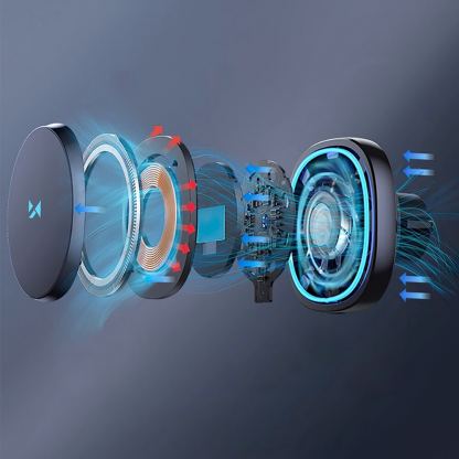Поставка за радиаторa на кола с безжично зареждане за iPhone с Magsafe - Wozinsky WCT5-6S2Y Magnetic Fast Wireless Vent Car Holder 15W (черен) 8