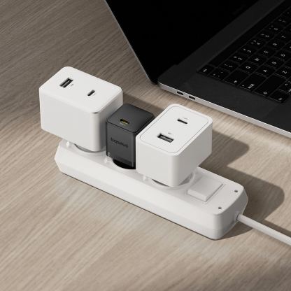 Захранване за ел. мрежа с USB-C изход с технология за бързо зареждане - Baseus Palm USB-C PD Wall Charger 30W (P10111605213-00) (бял) 5