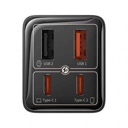 Захранване за ел. мрежа за мобилни устройства с 2xUSB и 2xUSB-C изходи с технология за бързо зареждане - Baseus GaN6 Pro Wall Charger 65W With USB-C Cable (P10162701113-00) (черен) 5