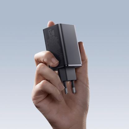 Захранване за ел. мрежа за мобилни устройства с 2xUSB и 2xUSB-C изходи с технология за бързо зареждане - Baseus GaN6 Pro Wall Charger 65W With USB-C Cable (P10162701113-00) (черен) 10