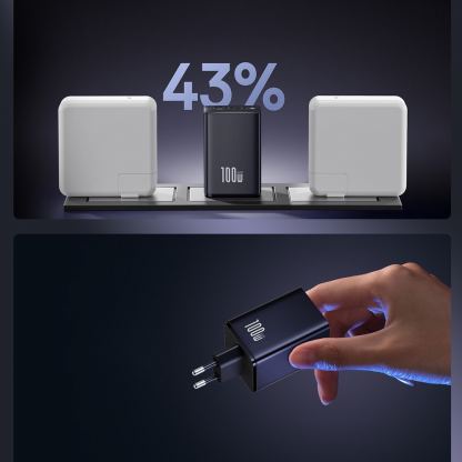 Захранване за ел. мрежа за лаптопи, смартфони и таблети с 2xUSB-C и 1xUSB-A изходи - Baseus EnerFill FE11 GaN Wall Charger 100W (черен) 7