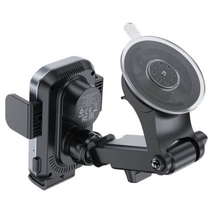 Поставка за таблото или стъклото на кола за смартфони с безжично зареждане за Qi съвместими смартфони - Acefast D53 Wireless Charger Car Dashboard Mount 15W (черен) 4