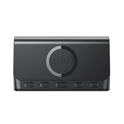 Безжичен портативен спийкър с FM радио, часовник с аларма и безжично зареждане - Havit 6in1 Wireless Charger, Wireless Bluetooth Speaker, FM And Clock, Alarm, Calendar (черен) 4