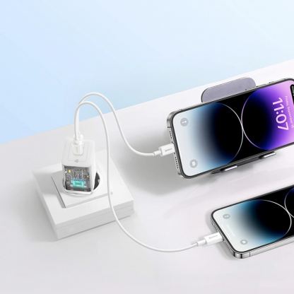  Захранване за ел. мрежа с 2xUSB-C изходи с технология за бързо зареждане - Baseus GaN5 Pro Fast Wall Charger Dual USB-C 40W (P10110804217-Z1) (бял) 8