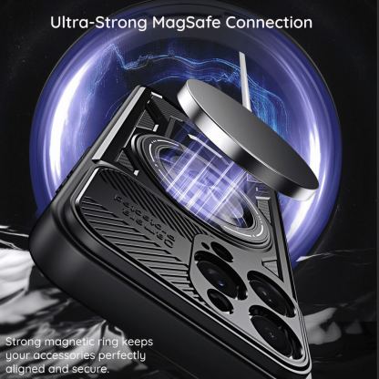 Хибриден удароустойчив кейс с вградена поставка и MagSafe за Xiaomi 15T - Techsuit RuggedCam MagSafe Hybrid Case (черен) 2