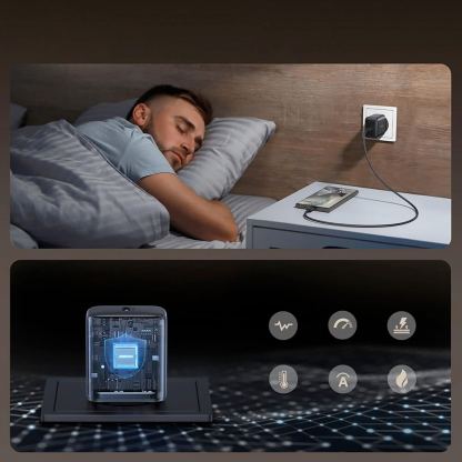 Захранване за ел. мрежа с USB-C изход с технология за бързо зареждане - Joyroom GaN Ultra Fast Wall Charger 45W (черен) 14